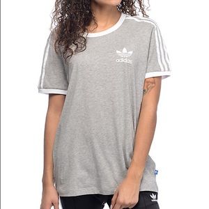 Classic Striped Grey and White Adidas Shirt
